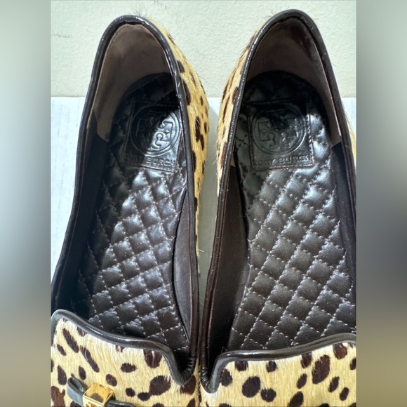Tory Burch Fur Spotted Loafer Tan / Brown Size 8 M Excellent Condition - Picture 2 of 7
